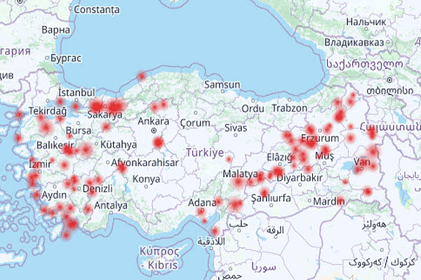 Карта крупнейших землетрясений в Турции. Инфоргафика