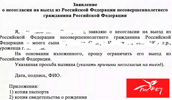 Нужно ли разрешение на выезд ребенка в Турцию с бабушкой или дедушкой в 2019 году?