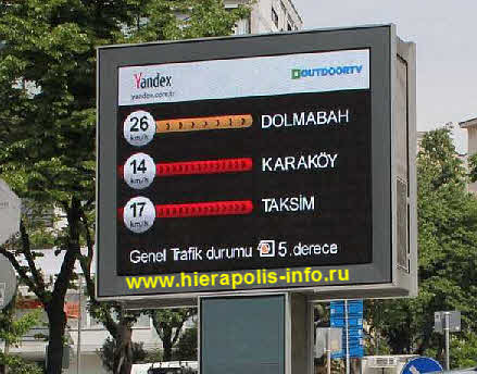 Online табло Яндекс-пробки в Стамбуле